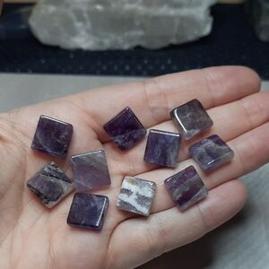 13mm Chevron Amethyst Cabochons (10pcs) Square Mosaic Tiles – Jewelry Making